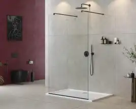 Душевая перегородка CEZARES LIBERTA-L-2-120-120-C-NERO стекло Прозрачное, профиль Черный