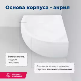 Акриловая ванна Aquanet Malta New 150х150 (205410), на каркасе, белая