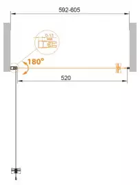 Душевая дверь Cezares ECO 60 см, ECO-O-B-1-60-C-Cr, профиль Хром, стекло Прозрачное