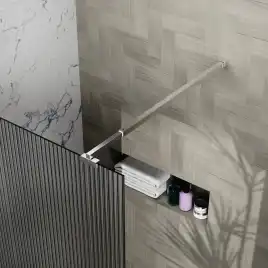 Душевая перегородка Azario Walk-in 90 AZ-251-90-BGL-CRF стекло 8 мм рифленое, профиль Золото матовое