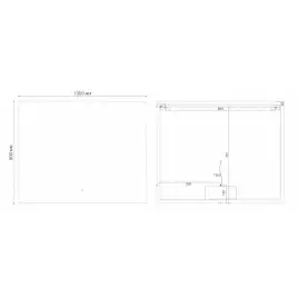 Зеркало Grossman PRAGMA-норма BLACK 100х80 18100802 с подстветкой, сенсорный выключатель, с подогревом, Черный матовый