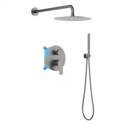 Душевая система Aquatek Бетта AQ1172BGM для душа встраиваемая, Оружейная сталь