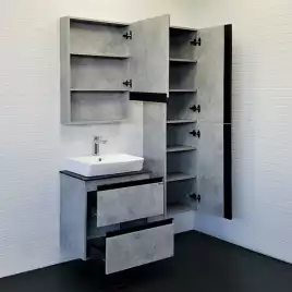 Тумба с умывальником Comforty Эдинбург 60-2 Бетон светлый, 00-00005700