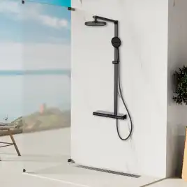 Душевая система  Vincea Aspire VSFS-4AS1MB VSFS-4AS1MB для ванны с изливом, черный матовый