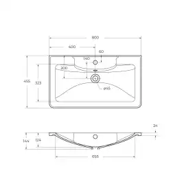 Раковина из литьевого мрамора BelBagno BB800/455-LV-MR-ALR