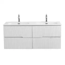 Тумба под раковину Cezares DUET-N 120 см, DUET-N-1200-4C-SO-2-BL подвесная, Bianco Lucido