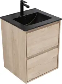 Тумба под раковину Aquanet Милан 50 дуб светлый, подвесная, 336381