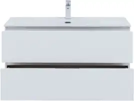 Тумба под раковину Aquanet Алвита New 100 2 ящика, белый матовый 277518