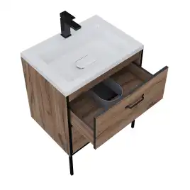 Тумба под раковину Grossman Неро 70 напольная, альпийский дуб/черный (107004)