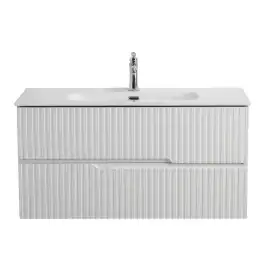 Тумба под раковину Cezares DUET-N 100 см, DUET-N-1000-2C-SO-BL подвесная, Bianco Lucido