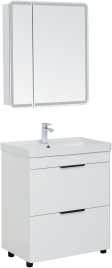Тумба под раковину Aquanet Ирис new 70 белый глянец (2 ящика) 310153