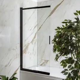 Шторка на ванну AVS Слайдер Плюс 80 профиль черный, стекло прозрачное, 803-0011-150-82-BM-T