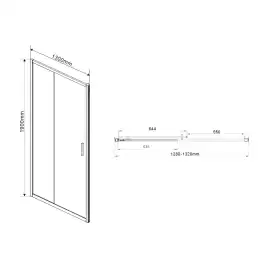 Душевая дверь Vincea Garda 130 VDS-1G130CLG, раздвижная, профиль брашированное золото, стекло прозрачное