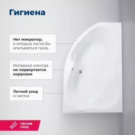 Акриловая ванна Aquanet Capri 160х100 правая (205386), на каркасе, белая