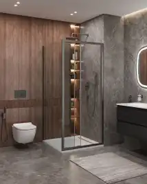 Душевой уголок CEZARES MOLVENO-AHF-31-100/90-C-GM-IV стекло Прозрачное, профиль Оружейная сталь