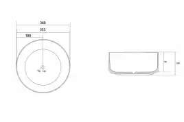 Раковина накладная ABBER BEQUEM 36х36х12 AC2108MBB, круглая, бежевая матовая