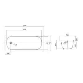Чугунная ванна AZARIO Vivian 170х70 с ножками в комплекте, белая (Vivian 170*70*42)