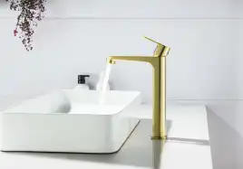 Смеситель для раковины Aquatek Оберон AQ1204BG, Золото матовое