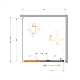 Душевой уголок CEZARES MOLVENO-AF-31-90-C-CR-IV стекло Прозрачное, профиль Хром