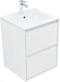 Тумба под раковину Aquanet Милан 50 белый глянец, подвесная, 336366
