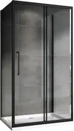 Душевой уголок ABBER Schwarzer Diamant 100х60 см, AG30100BH-S60B-S60B, профиль черный, стекло прозрачное