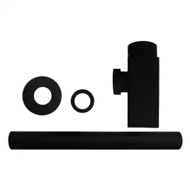 Сифон для раковины AZARIO AZ-109-BL G 1 1/4, без выпуска, квадрат, латунь, черный