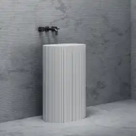 Раковина напольная ABBER STEIN 58х38х90 AS2551-H, овальная, белая матовая