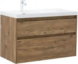 Тумба под раковину Aquanet Nova Lite 2.0 100 дуб рустикальный, левая, 346320