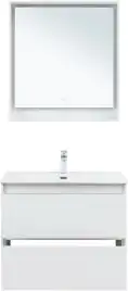 Тумба под раковину Aquanet Милан 80 белый глянец, подвесная, 336369