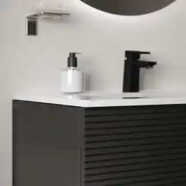 Тумба с раковиной IDDIS Bild 80, подвесная, Темно-серый, BIL80G0i95K