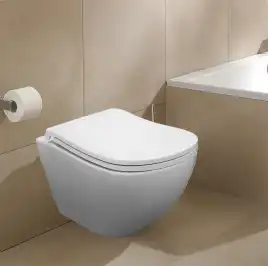 Подвесной унитаз Azario Etera AZ-118E-UQ3 безободковый, смыв Торнадо, в комплекте с сидением микролифт, Белый глянцевый