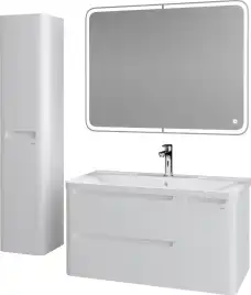Тумба под раковину Grossman Адель 90 подвесная, белая глянцевая (109003)