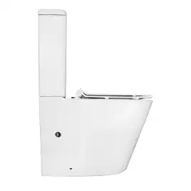 Унитаз напольный Azario Vetro AZ-2149 безободковый, с бачком и сидением микролифт, Белый глянцевый