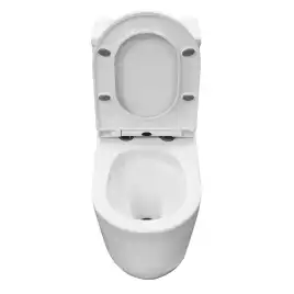 Унитаз моноблок Azario Velluto AZ-6281 напольный, безободковый, со смывом Торнадо, с сиденьем микролифт, Белый глянцевый