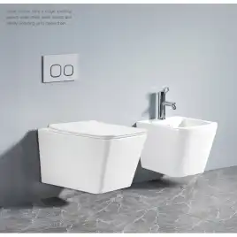 Подвесной унитаз Azario Boca AZ-2002 безободковый, с сиденьем микролифт, Белый глянцевый