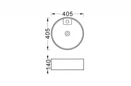 Раковина накладная Aquatek Европа 40,5х40,5х14 AQ5212-MB, Черная матовая