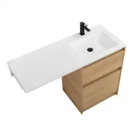 Раковина  BelBagno  120х48 R BB1200/480-LV-MR-R правая над стиральной машиной, из литьевого мрамора, Белая