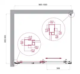 Душевой уголок BelBagno LUCE-AH-1-100/90-C-Cr стекло прозрачное, профиль Хром