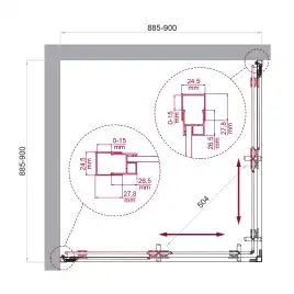 Душевой уголок BelBagno LUCE-A-2-90-C-NERO стекло прозрачное, профиль Черный матовый