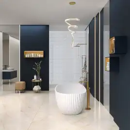 Ванна из литьевого мрамора  Aqua de Marco Sapphire 170х85х61 Solid Perfection 1170WSAPP_SOL, Белая матовая