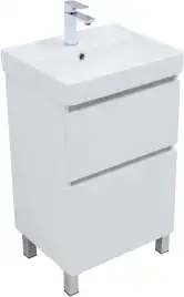 Тумба под раковину Aquanet Вега 50 напольная, белый глянец, 344120