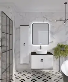 Тумба под раковину Grossman Норма 60 подвесная, белая глянцевая (106016)