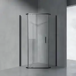 Душевой уголок AVS Трапеция 100x100 профиль черный матовый, стекло прозрачное, 803-0023-195-1010-BM-T