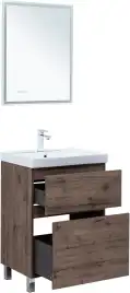 Тумба под раковину Aquanet Алвита New 60 напольная, дуб веллингтон табак, 344127