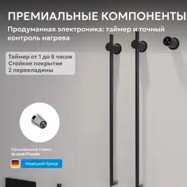 Полотенцесушитель электрический 34,5х80 ABBER Charme AH4002MB черный матовый