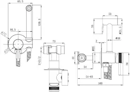 Смеситель с гигиеническим душем Allen Brau Priority 5.31A29-31GB (с внутренней частью) черный/золото