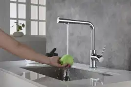 Смеситель для кухни Aquatek Европа AQ1386CR с подключением к фильтру с питьевой водой, Хром