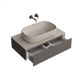 Тумба под раковину Kerama Marazzi MAGICA 90 см, MA.90.1\EGR.M подвесная, Вечерний серый матовый