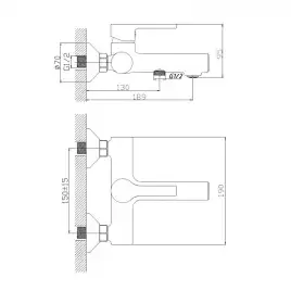 Смеситель для ванны Haiba HB60652 с коротким изливом, хром