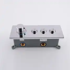 Смеситель для ванны и душа Vincea VSCV-433TCH встраиваемый, трехфункциональный, термостатический, хром